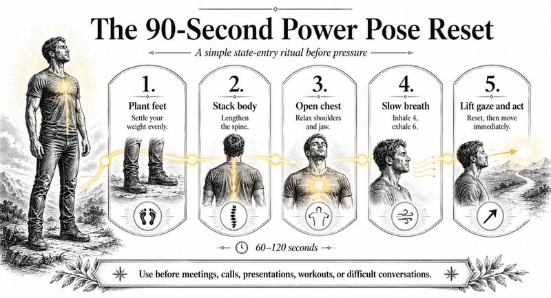 Do Power Poses Work? What Posture Really Changes | Andreas Tsiartas Step-by-step 90-second power pose reset for posture, breathing, gaze and action before pressure.